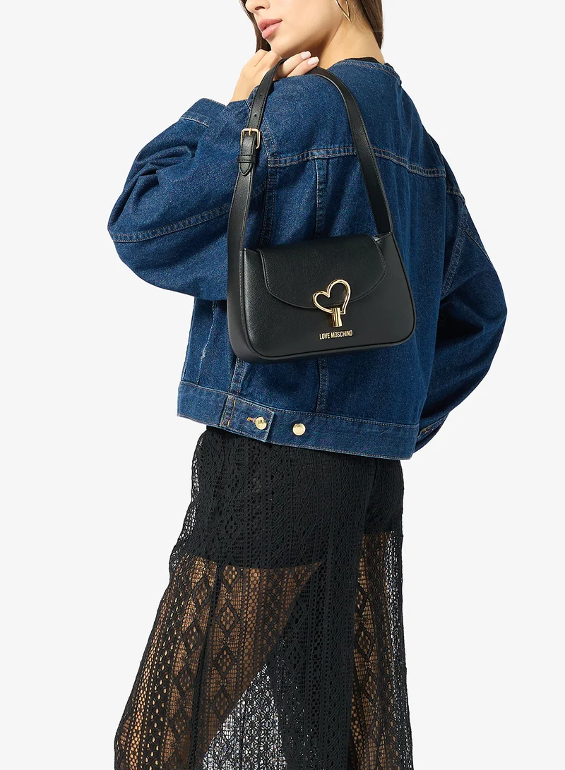 Love Moschino  Heart Turnlock PU Shoulder Bag for Women | Best Price UAE